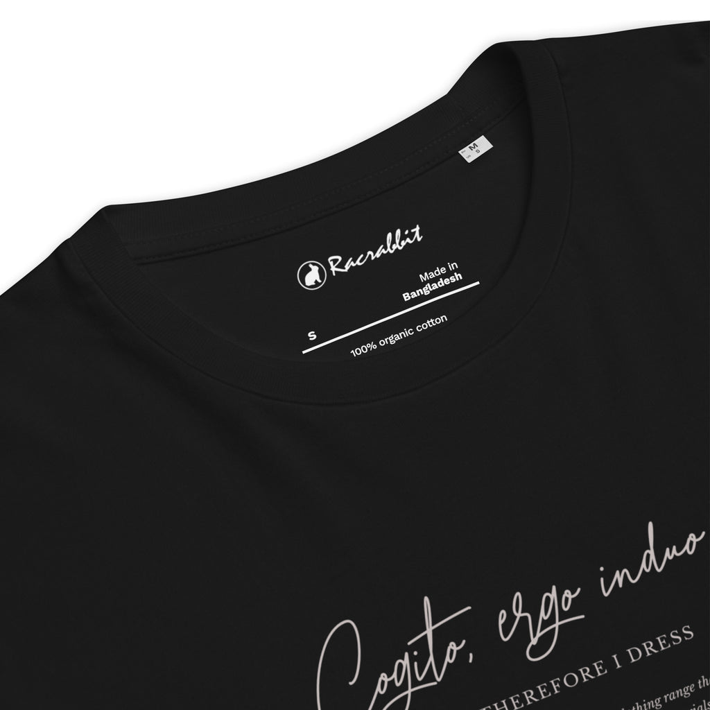 Racrabbit Cogito, Ergo Induo Collection Unisex organic cotton t-shirt