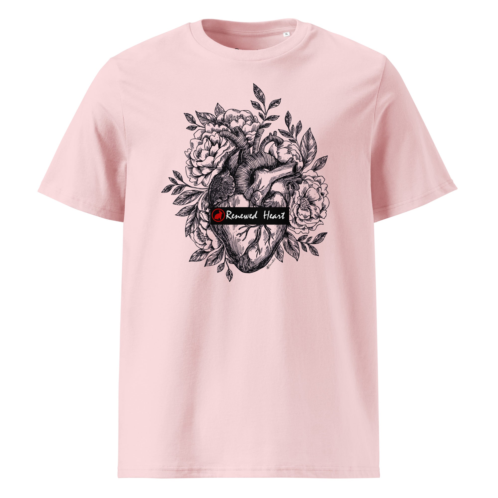 Camiseta unissex de algodão orgânico Racrabbit Renewed Heart