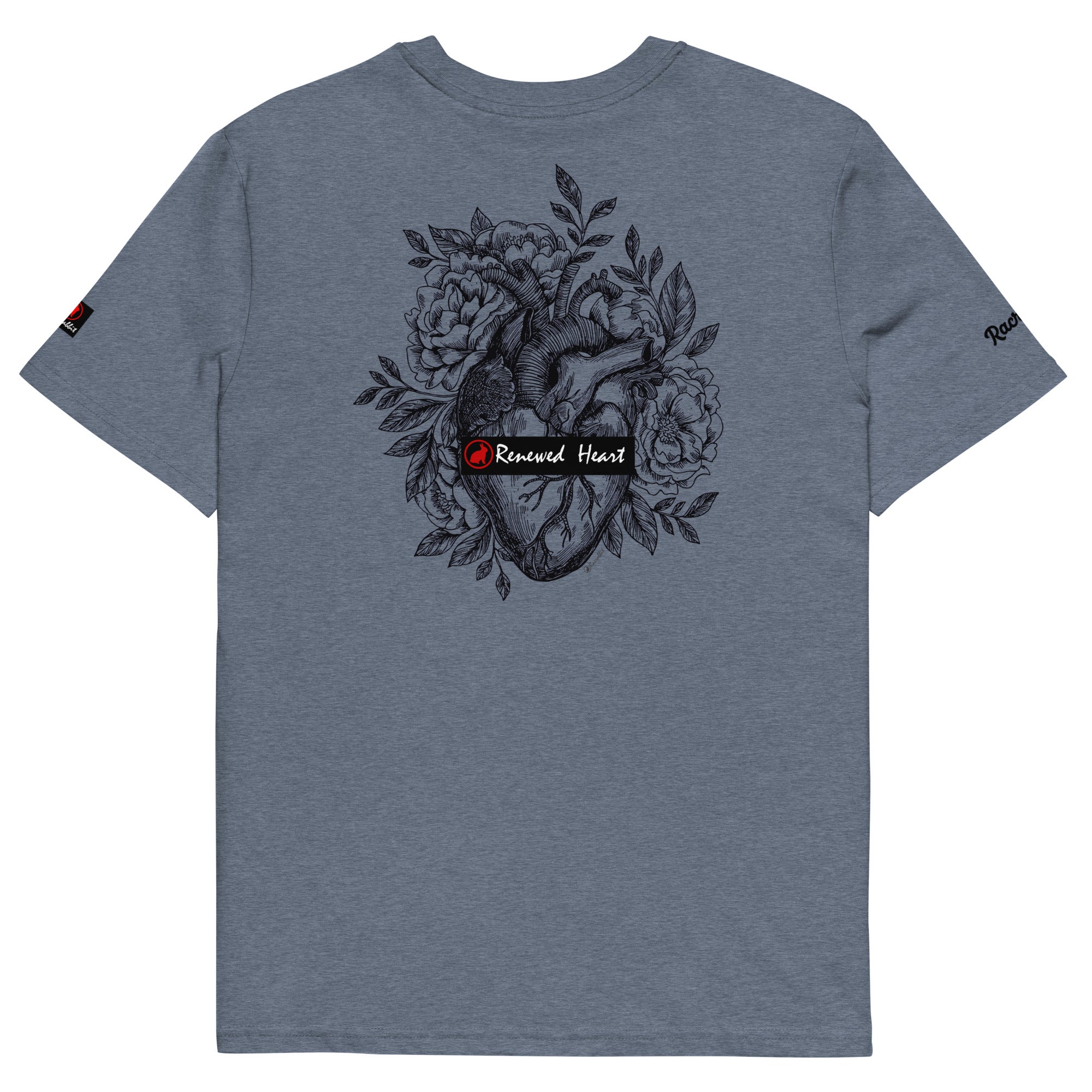 Customize your Racrabbit Unisex organic cotton t-shirt - front, back and sleeves