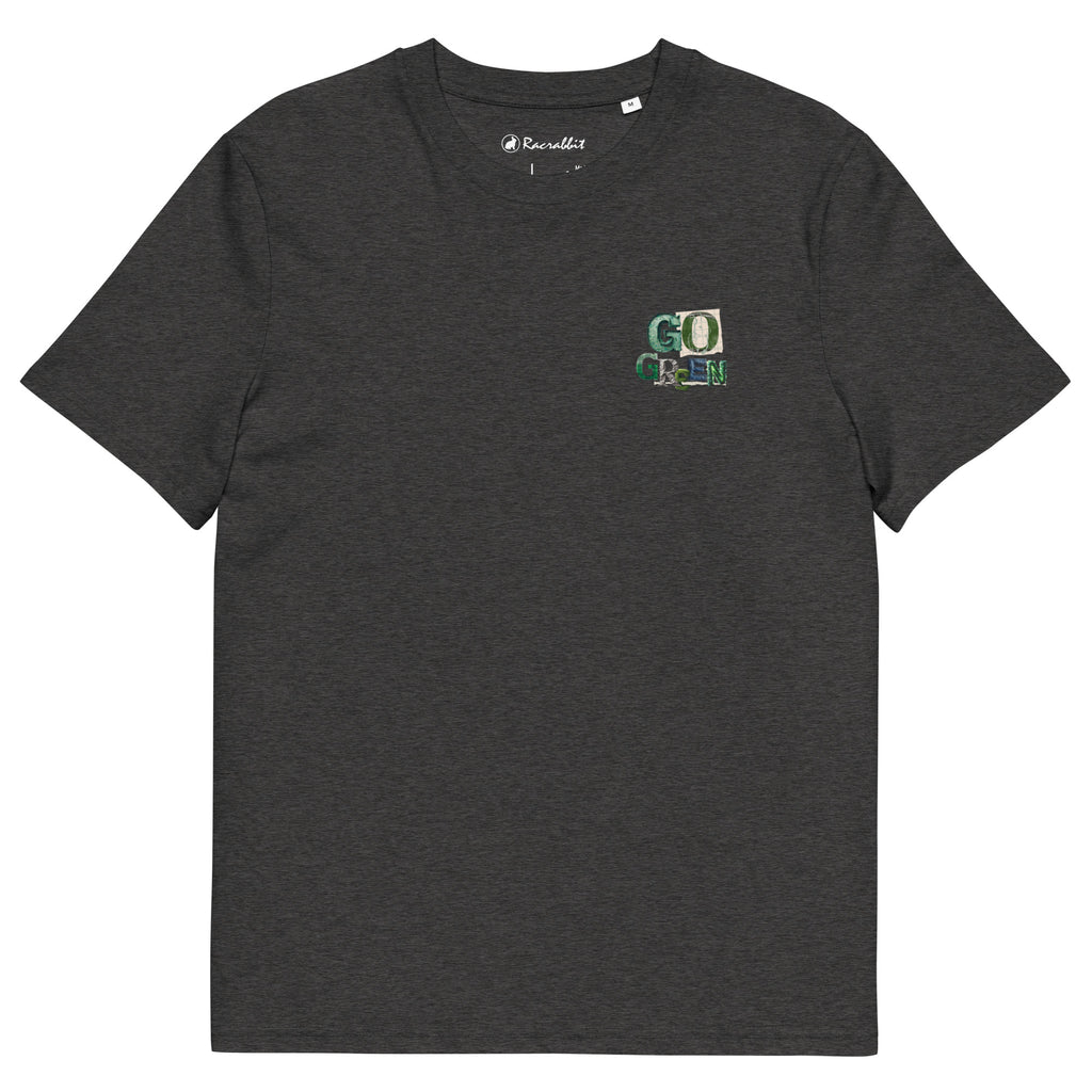 Personalize sua camiseta Racrabbit Unisex de algodão orgânico - frente e verso