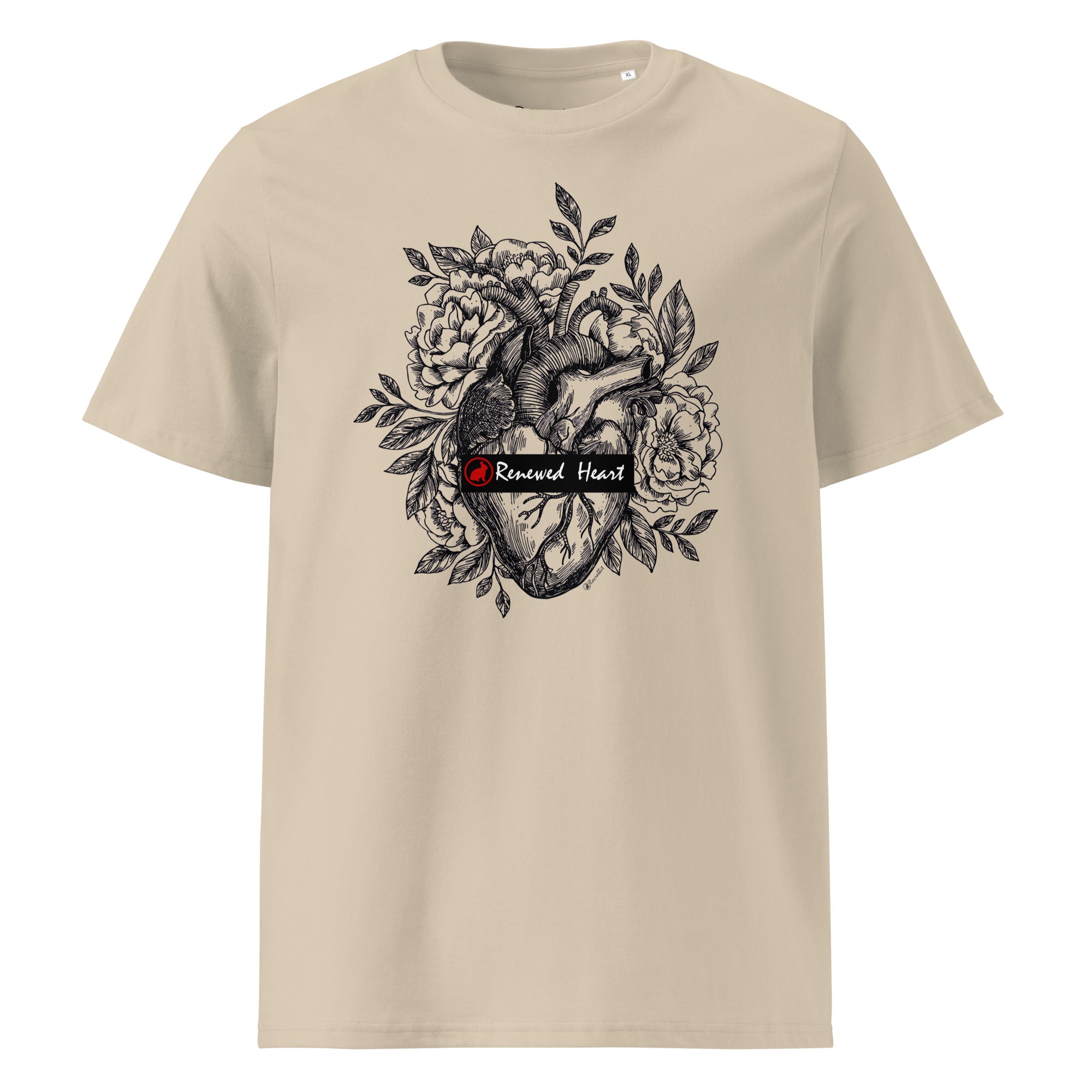 Camiseta unissex de algodão orgânico Racrabbit Renewed Heart