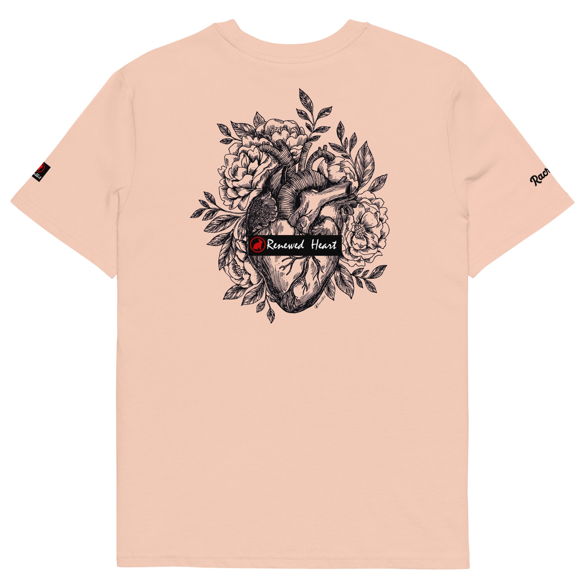 Customize your Racrabbit Unisex organic cotton t-shirt - front, back and sleeves