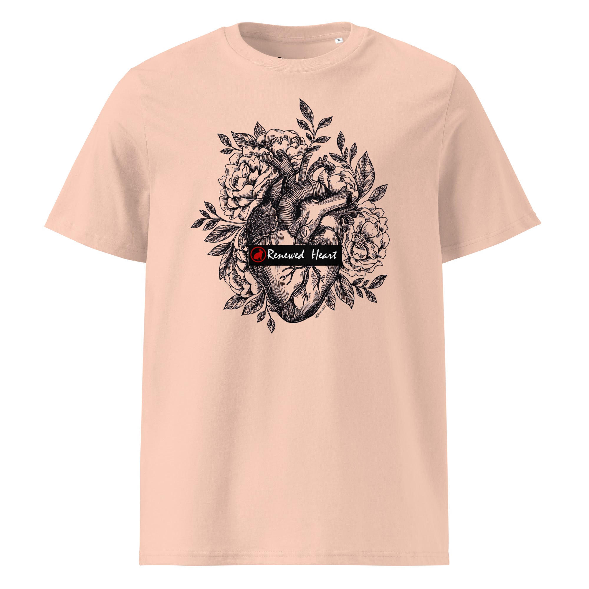 Camiseta unissex de algodão orgânico Racrabbit Renewed Heart