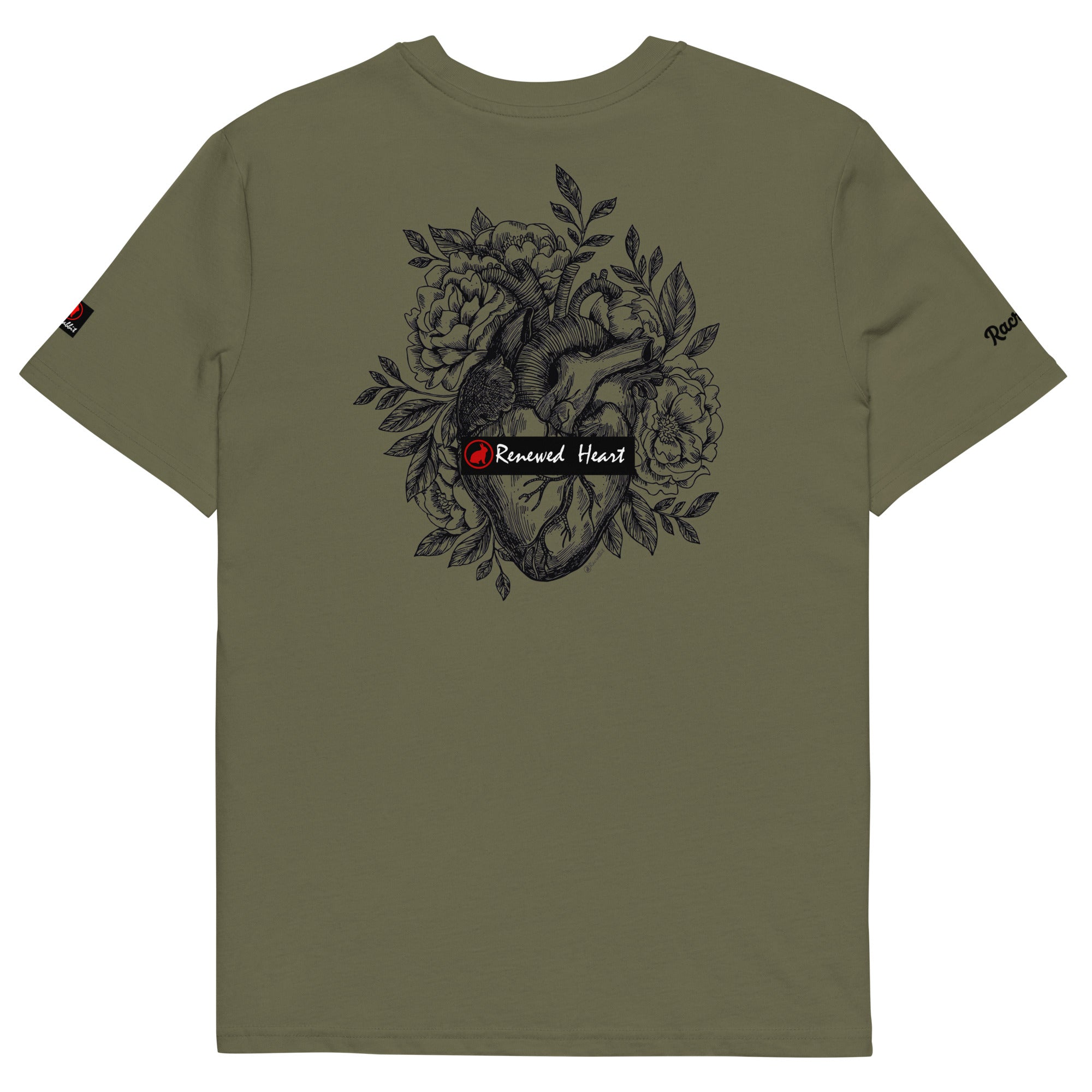 Customize your Racrabbit Unisex organic cotton t-shirt - front, back and sleeves