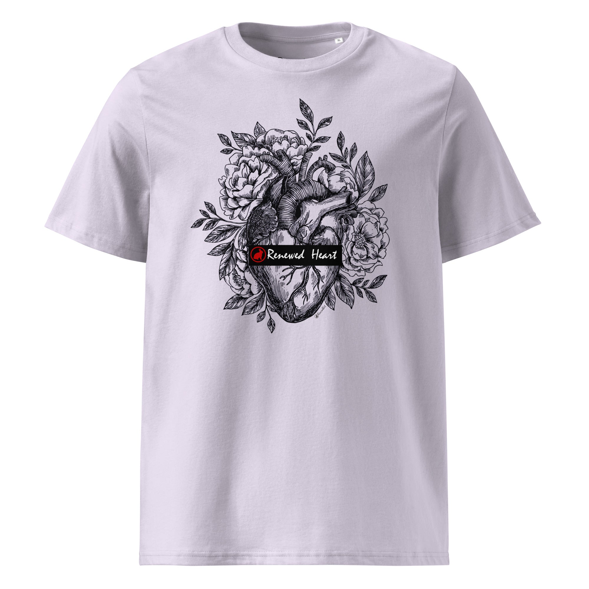 Camiseta unissex de algodão orgânico Racrabbit Renewed Heart