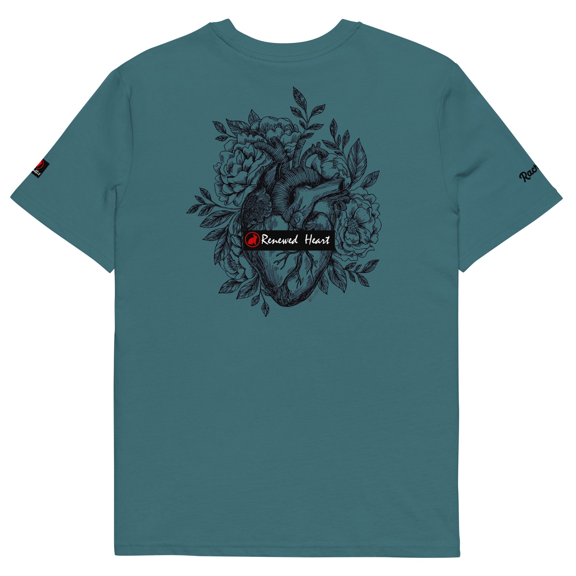 Customize your Racrabbit Unisex organic cotton t-shirt - front, back and sleeves