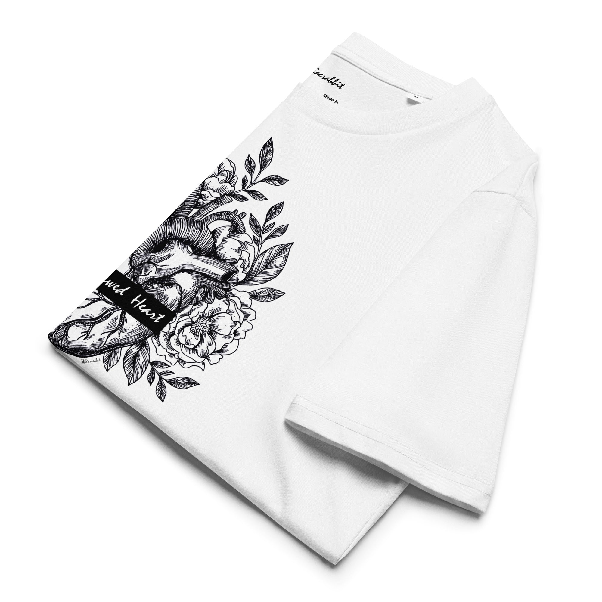 Camiseta unissex de algodão orgânico Racrabbit Renewed Heart